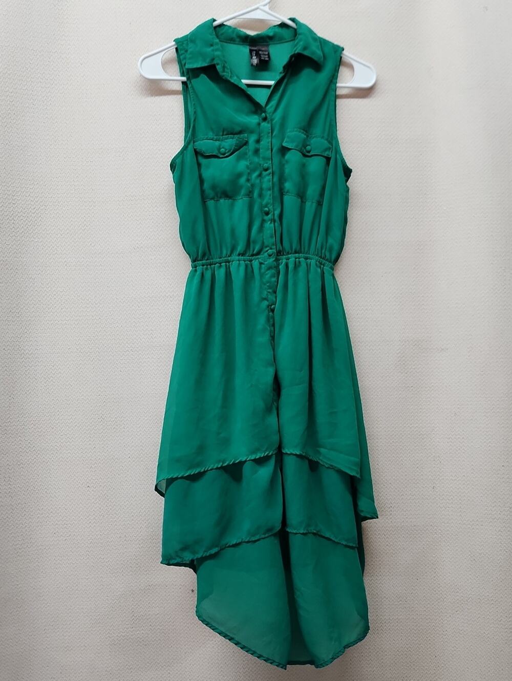 Fun & Flirt Sleeveless High-Low Dress in Emerald Green